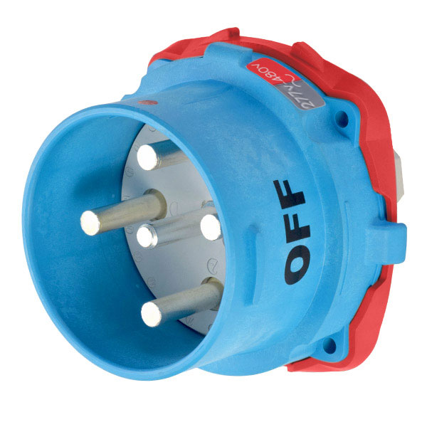 33-98047-A155 - DS100 INLET POLY BLUE SIZE 5 TYPE 4X 3P+N+G 100A 277/480 VAC 60 Hz NO AUX WITH NO LOCKOUT HOLE